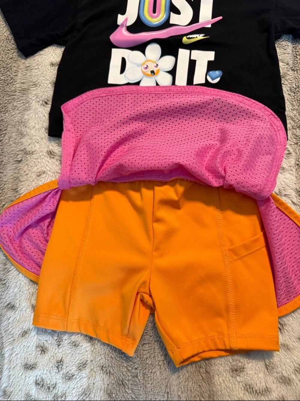 Nike Pink and Orange Toddler Girls' Athletic Skort Set 3T - Picture 4 of 5